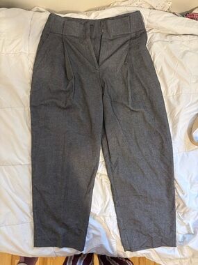 Mango Black and White Herringbone Suit Trousers
